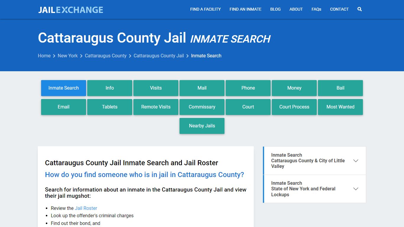 Cattaraugus County Jail Inmate Search - Jail Exchange