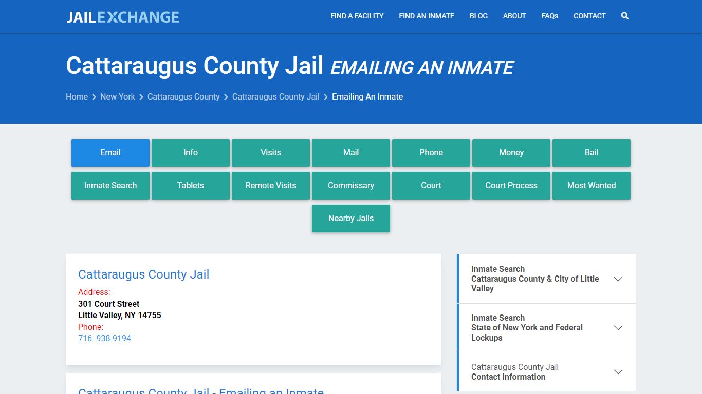 Inmate Text, Email - Cattaraugus County Jail, NY - Jail Exchange